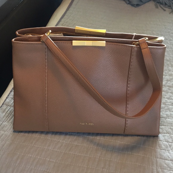 ted baker faceted bow leather tote bag